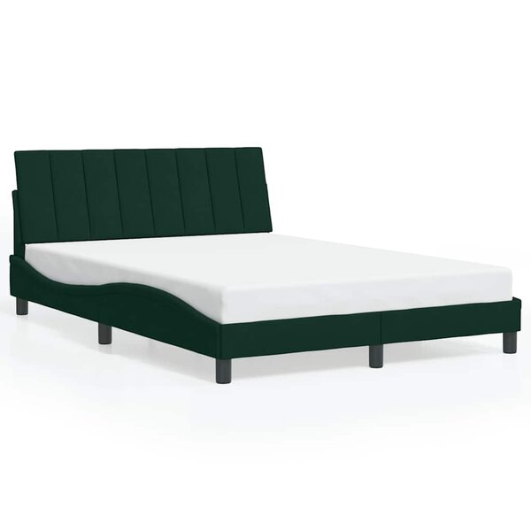 vidaXL Cadre de lit sans matelas Hanko vert foncé 140x200 cm velours