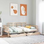 vidaXL Lit de jour avec tiroirs sans matelas 80x200 cm bois massif