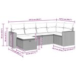 vidaXL Salon de jardin 6 Pièces avec coussins noir résine tressée