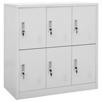 vidaXL Armoires à casiers 2 Pièces Gris clair 90x45x92 5 cm Acier
