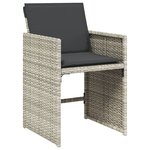 vidaXL Chaises de jardin avec coussins lot de 4 gris clair poly rotin