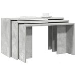 vidaXL Tables gigognes 3 Pièces gris béton bois d'ingénierie