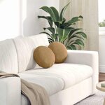 vidaXL Coussins de siège 2 Pièces Marron Ø 40 x 13 cm Velours