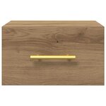 vidaXL Cabinet de chevet Montage mural Chêne artisanal 35 x 35 x 20 cm