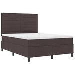 vidaXL Lit à ressorts avec matelas et LED marron foncé - 160 x 200 cm tissu