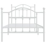 vidaXL Cadre de lit métal sans matelas avec pied de lit blanc 90x200cm