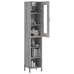 vidaXL Buffet haut Sonoma gris 34 5x34x180 cm Bois d'ingénierie