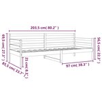 vidaXL Lit de jour sans matelas 80x200 cm bois de pin massif