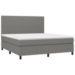 vidaXL Sommier à lattes de lit et matelas et LED Gris foncé 160x200 cm
