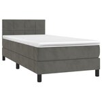 vidaXL Sommier à lattes de lit et matelas et LED Gris foncé 90x190 cm