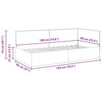 vidaXL Cadre de lit d'angle Gris foncé 90 x 190 cm tissu