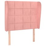 vidaXL Tête de lit avec oreilles Rose 103x23x118/128 cm Velours
