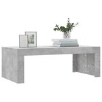 vidaXL Table basse gris béton 102x50x36 cm bois d'ingénierie