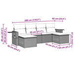 vidaXL Salon de jardin 6 Pièces avec coussins gris clair résine tressée