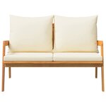 vidaXL Banc de jardin avec coussin Marron Bois d'acacia massif