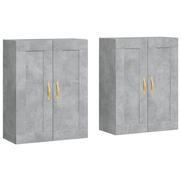 vidaXL Armoires murales 2 Pièces gris béton bois d'ingénierie