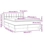 vidaXL Sommier à lattes de lit et matelas gris foncé 160x210cm velours