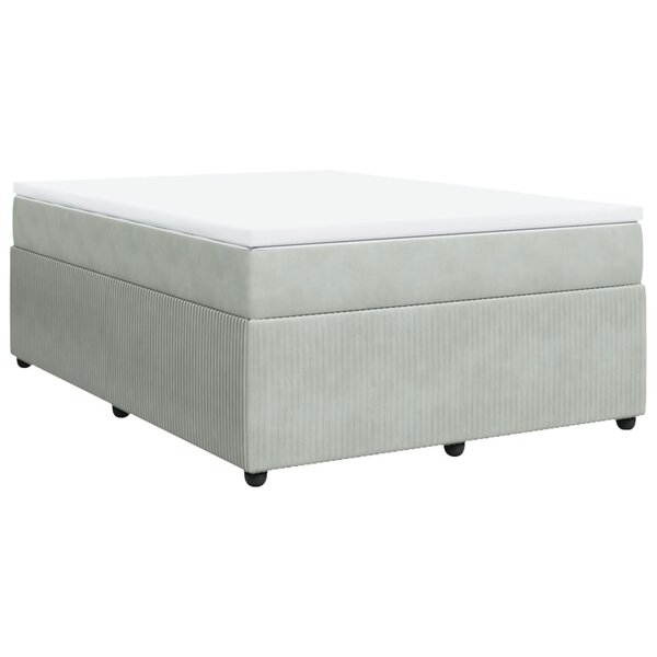 vidaXL Sommier à lattes de lit et matelas Gris clair 160x200cm Velours