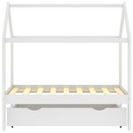 vidaXL Cadre de lit d'enfant avec un tiroir Blanc Pin massif 70x140 cm