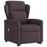 vidaXL Fauteuil inclinable de massage électrique Marron foncé Tissu