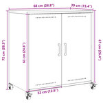 vidaXL Buffet jaune moutarde 68x39x72 cm acier
