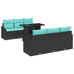 vidaXL Ensemble de canapé de jardin 7 pc 6-Nombre de places