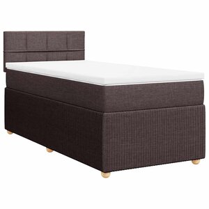 vidaXL Sommier à lattes de lit avec matelas Marron foncé 90x200 cm