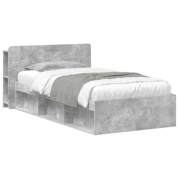 vidaXL Cadre de lit avec rangement Gris béton 80 x 200 cm