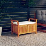 vidaXL Banc de rangement de jardin avec coussin 91 cm Bois d'acacia