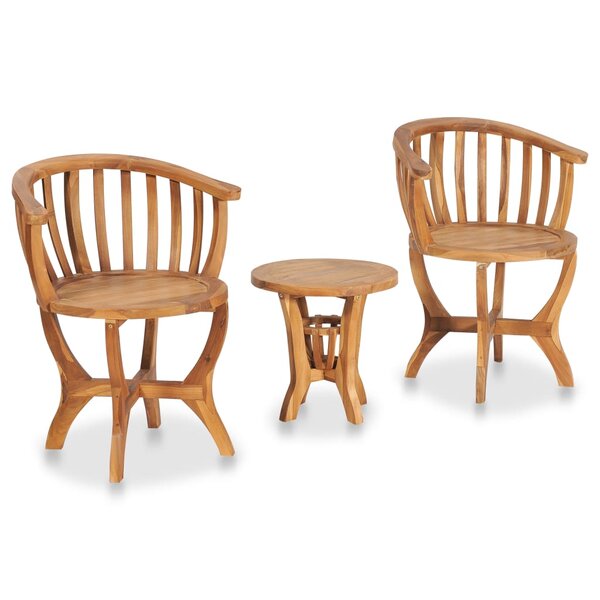 vidaXL Ensemble de bistro de jardin 3 Pièces Bois de teck solide