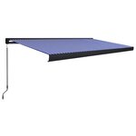 vidaXL Store à cassette manuel 500x300 cm Bleu et blanc