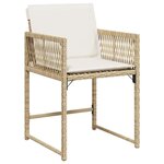 vidaXL Ensemble de salle à manger pour jardin 5 Pièces Beige polyrotin