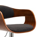 vidaXL Chaises de bar lot de 2 gris bois courbé et tissu