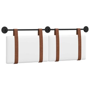 vidaXL Tête de lit suspendue Blanc PU antique