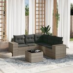 vidaXL Salon de jardin 6 Pièces avec coussins gris résine tressée