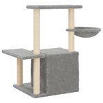 vidaXL Arbre à chat avec griffoirs en sisal Gris clair 83 cm