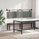 vidaXL Tête de lit suspendue Gris clair Tissu en velours côtelé
