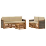 vidaXL Ensemble de canapés d'extérieur 6 pc Naturel et Beige