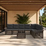 vidaXL Ensemble de canapé de jardin 8 pc Gris polyrotin