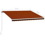 vidaXL Auvent manuel rétractable 400x300 cm Orange et marron