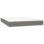 vidaXL Sommier à lattes de lit matelas LED Gris foncé 140x190 cm Tissu