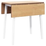 vidaXL Table à manger blanc bois massif et caoutchouc