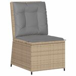 vidaXL Canapé de jardin Beige et gris polyrotin
