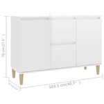 vidaXL Buffet blanc brillant 101x35x70 cm bois d'ingénierie