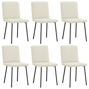 vidaXL Chaises à manger lot de 6 crème velours