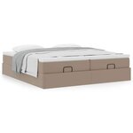 VidaXL Cadre de lit ottoman et matelas cappuccino 200x200cm similicuir