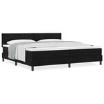 vidaXL Lit boxspring avec matelas avec matelas Noir 200 x 200 cm tissu