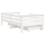 vidaXL Cadre de lit enfant tiroirs blanc 70x140 cm bois de pin massif