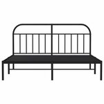 vidaXL Cadre de lit métal sans matelas et tête de lit noir 180x200 cm