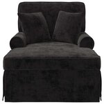 vidaXL Chaise lounge avec jupe avec coussin Noir 157 x 91 x 91 cm ARES